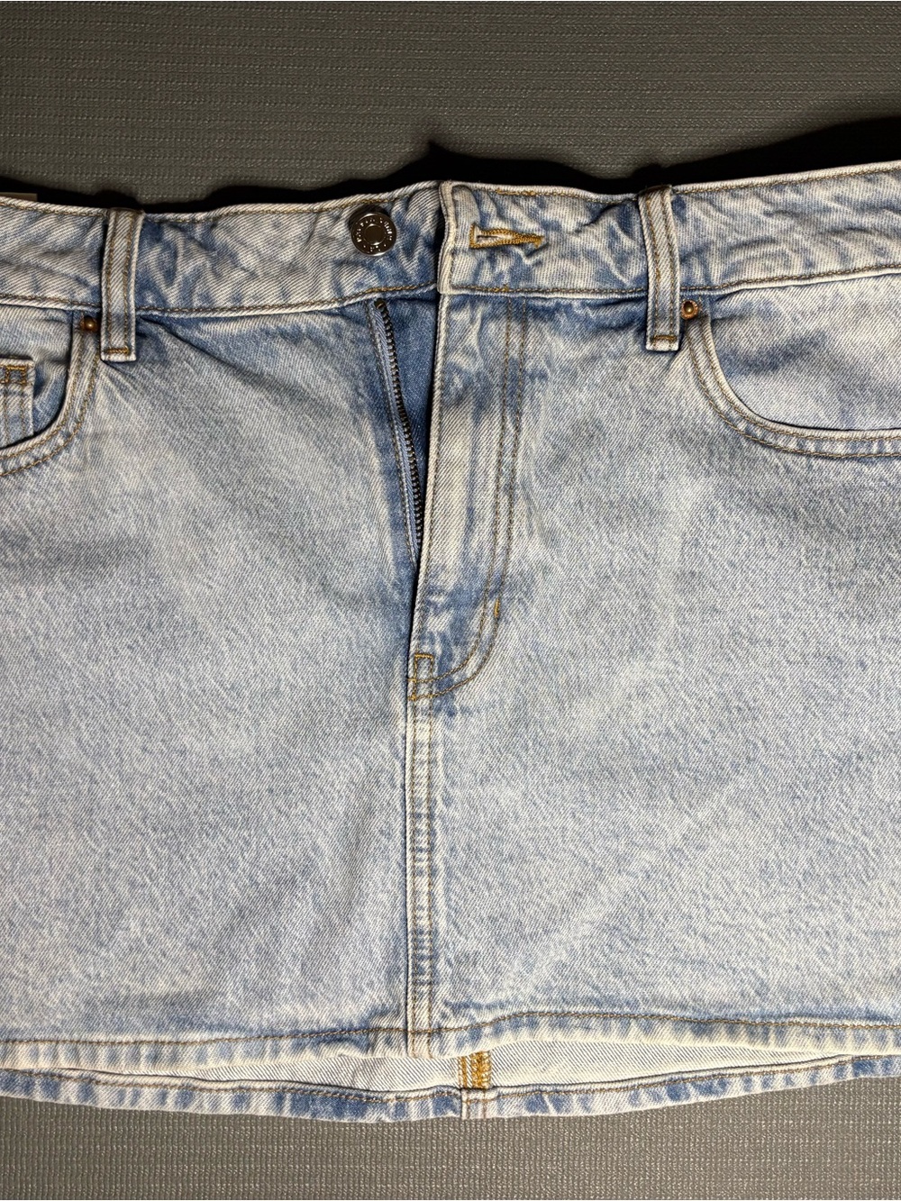 PacSun Light Blue Denim Mini Skirt - Washed Look